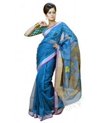 Modern Blue Colour Designer Silk Saree DSCA0613